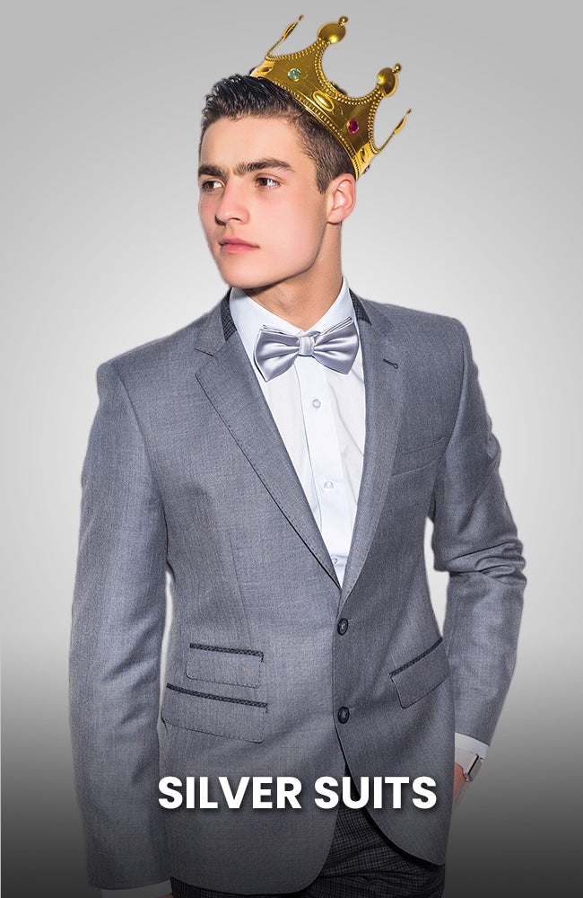 black and silver formal dress mens Men's Black and Silver Gray Sequin Tuxedo Blazer With Black Pants Black and Silver / 40 Short