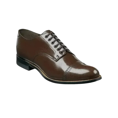 Men's Brown Stacy Adams Madison Cap Toe Lace-Up Leather Dress Shoes