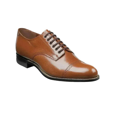 Men's Oak Stacy Adams Madison Cap Toe Lace-Up Leather Dress Shoes