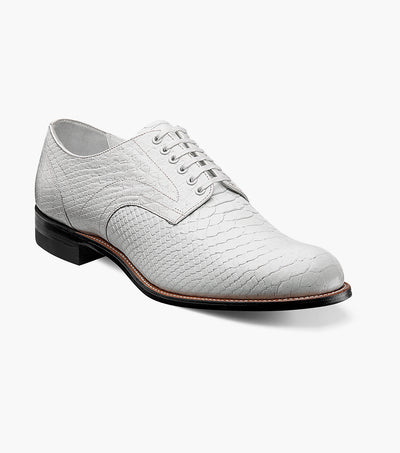 Stacy Adams MADISON Anaconda Plain Toe Oxford White by Stacy Adams Shoes