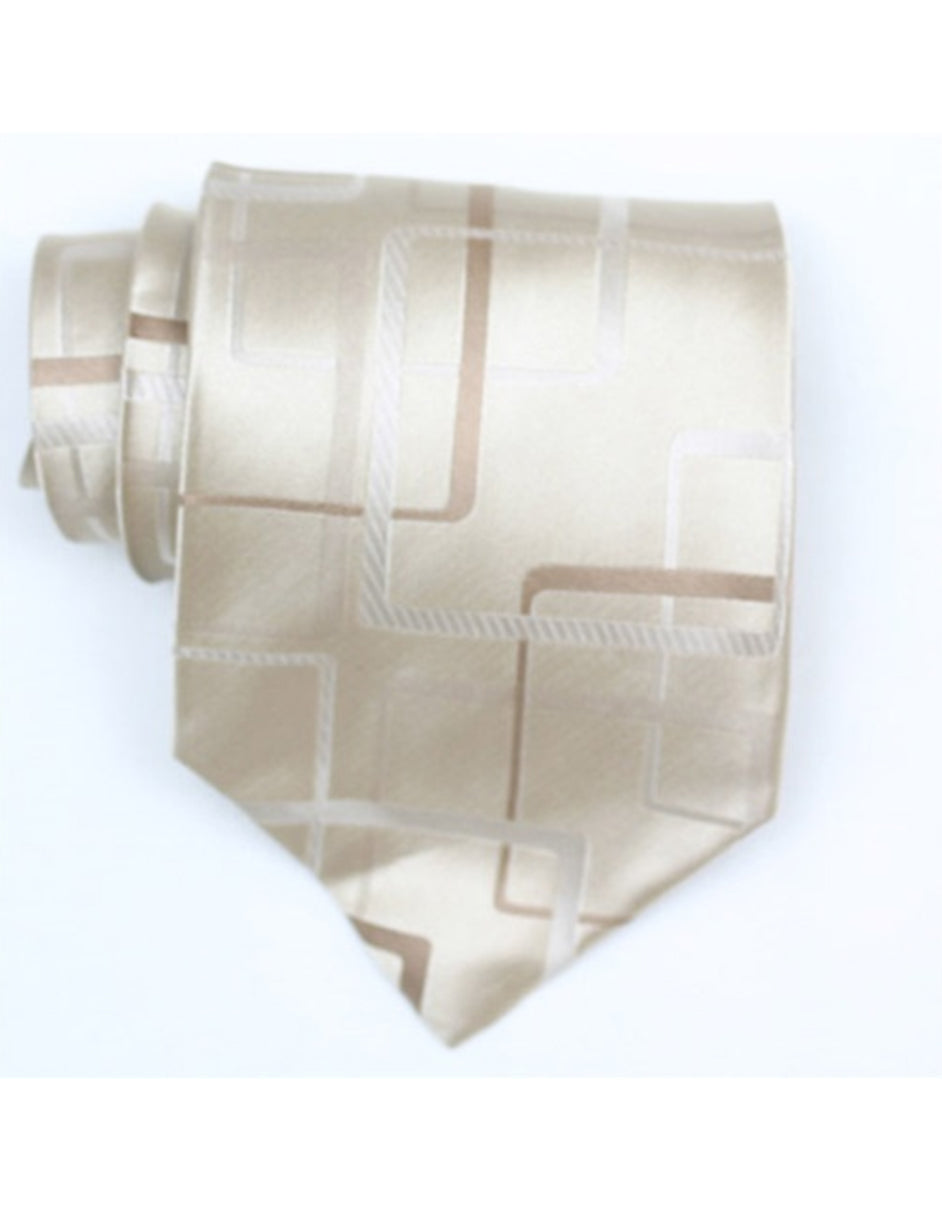 Beige Square Neck Tie - One Size Fits All