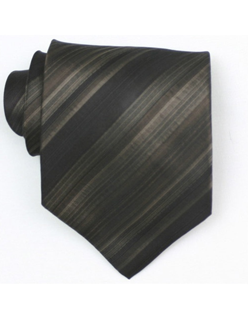 Mocha Stripe Tie - One Size Fits All