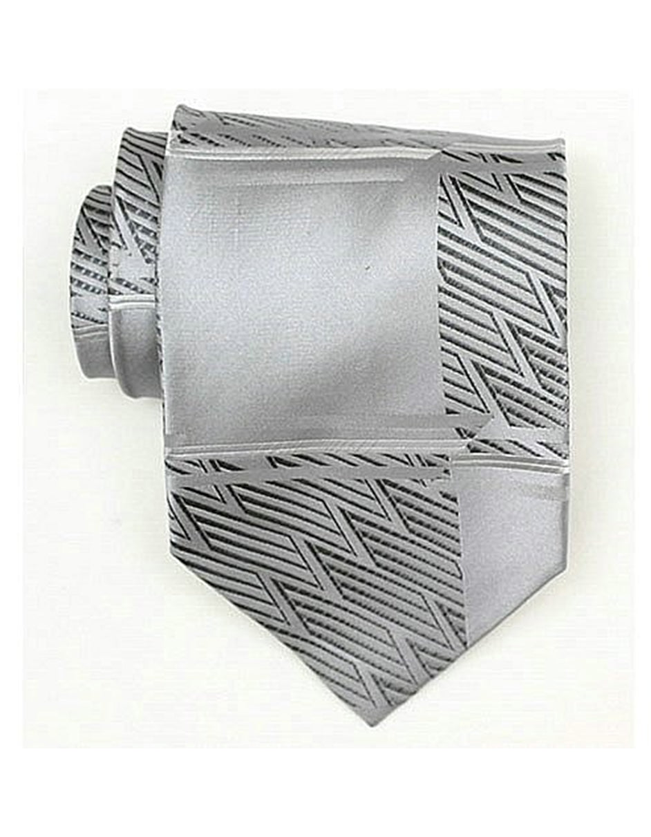 Silver Zig Zag Neck Tie - One Size Fits All