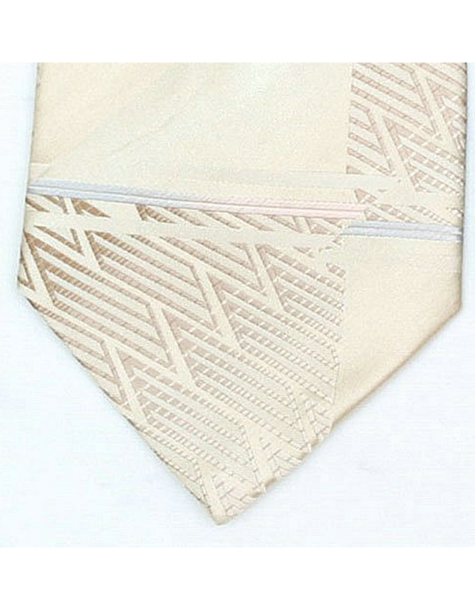 Ivory Zig Zag Neck Tie - One Size Fits All
