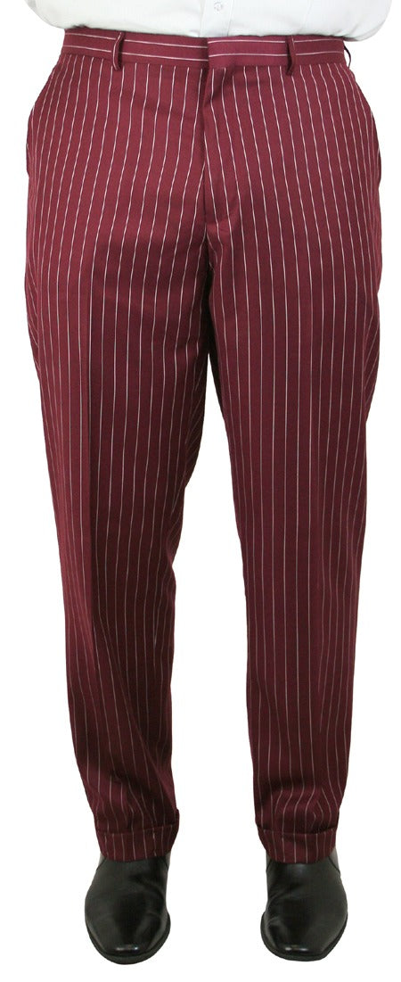 Bullock Suit - Burgundy Stripe - 38 Short Jacket+32 Waist Adjustable 28to34)(Height: 5 4 to5 7 )(Neck 15-16.5)S-M)