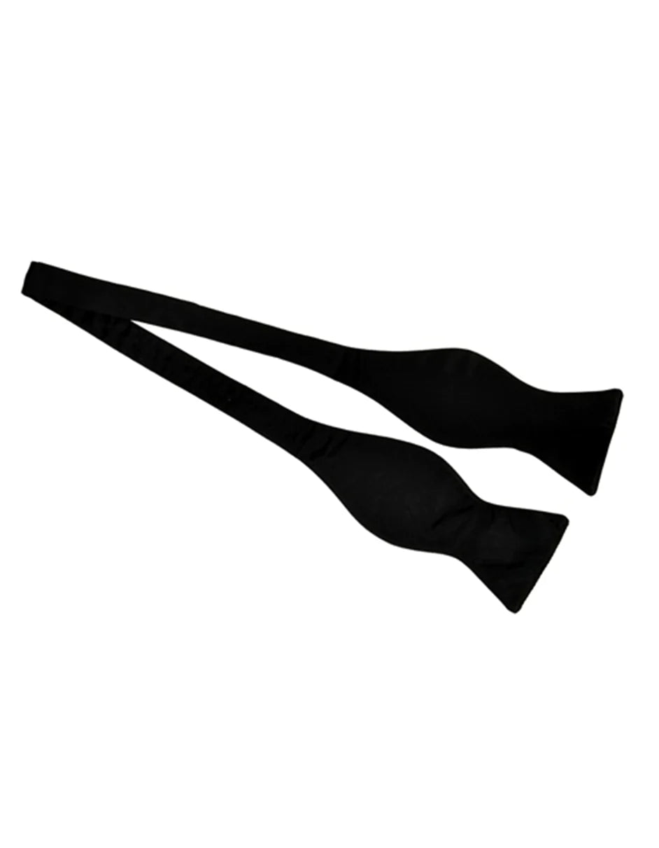 Designer Bow Ties Black Self-Tie Bow Tie - One Size Fit All