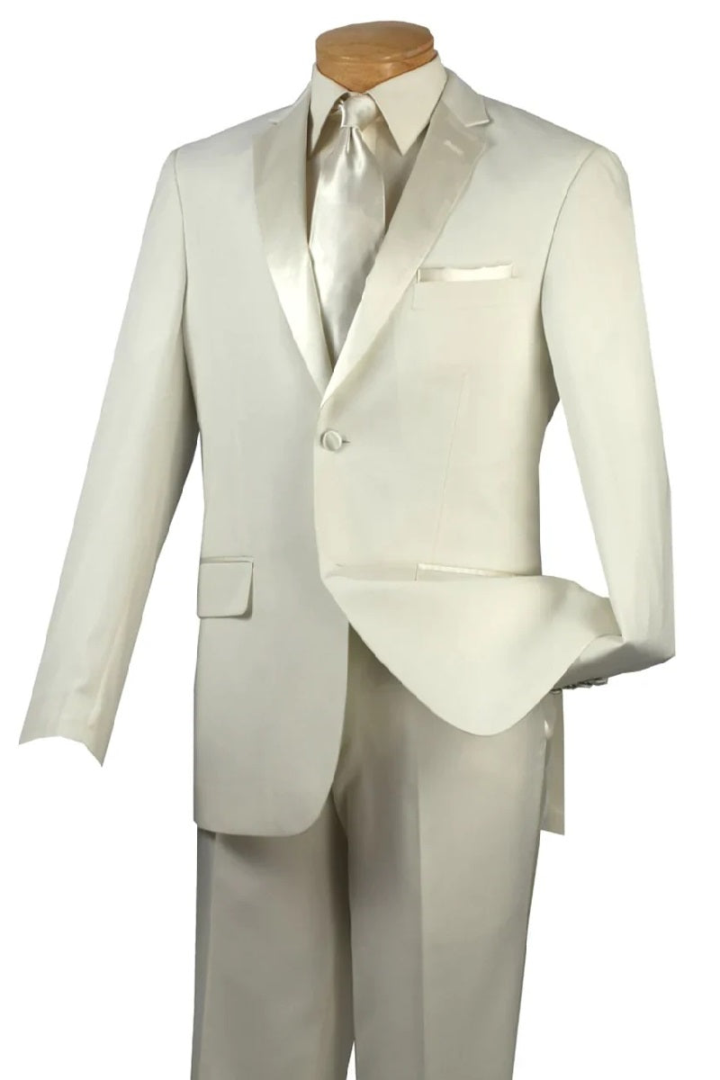 "Ivory Classic Notch Tuxedo Suit" - 34 Short