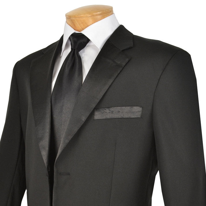 Royale Collection - Regular Fit 2 Piece Tuxedo in Black - Black