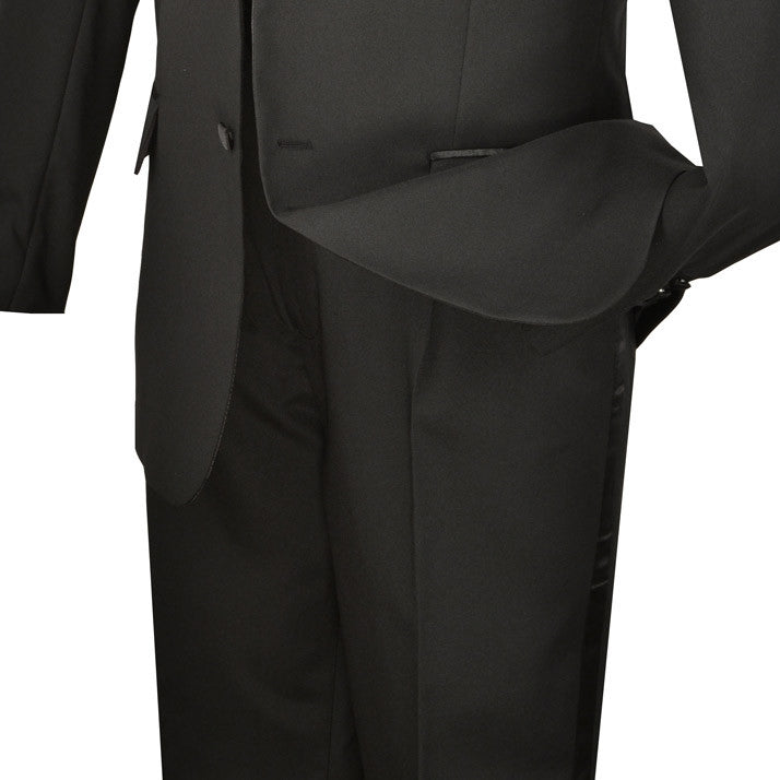 Royale Collection - Regular Fit 2 Piece Tuxedo in Black - Black