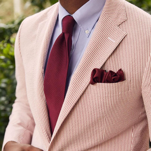Seersucker Blazer - "Hurricane Red" Seersucker Sport Coat Hurricane Red Seersucker Stretch Sport Coat