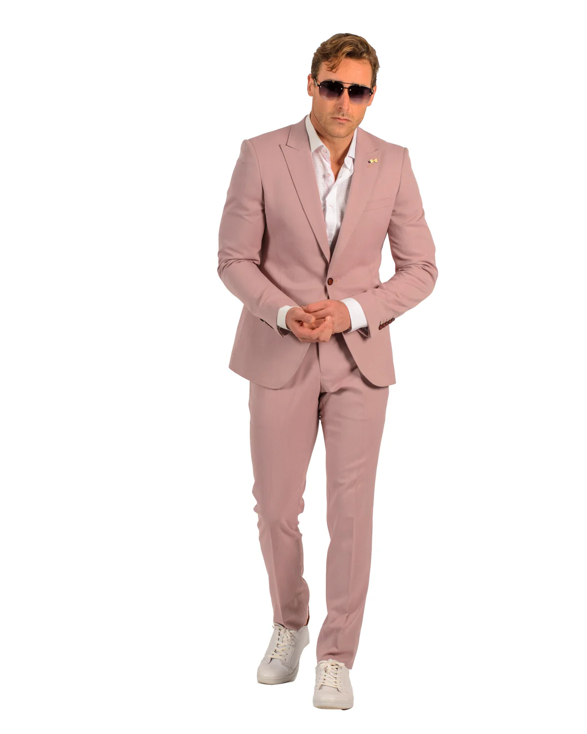 Blush Color Suit For Men - Mauve Suit - Wedding Slim Fit Suit - 38 Short Jacket+32 Waist Adjustable 28to34)(Height: 5 4 to5 7 )(Neck 15-16.5)S-M)