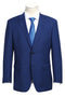 "Classic Fit Men's Wool Suit - Dark Blue Windowpane Plaid Check"