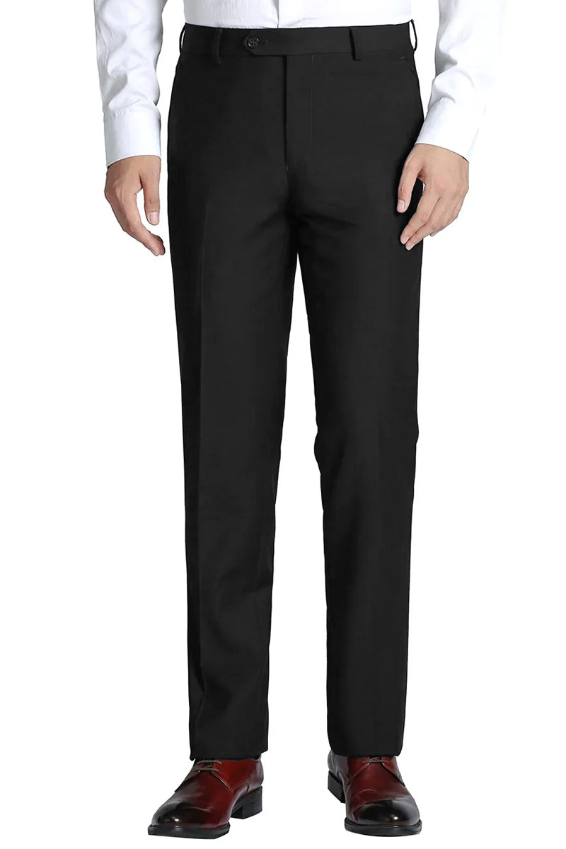 "Slim Fit Men's Wool Dress Pants - Black, Stylish & Comfortable"