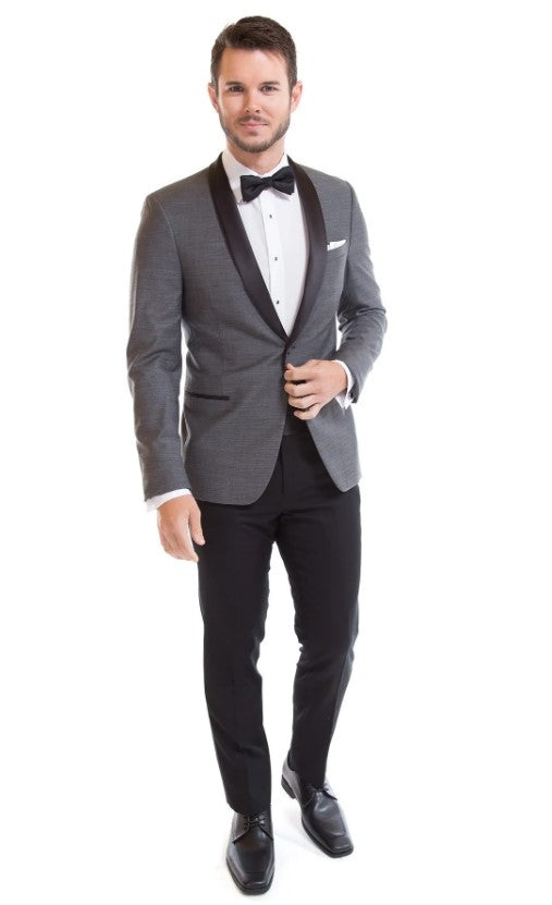 Mens Grey Shawl Lapel Tuxedo Jacket - Coat Size 38