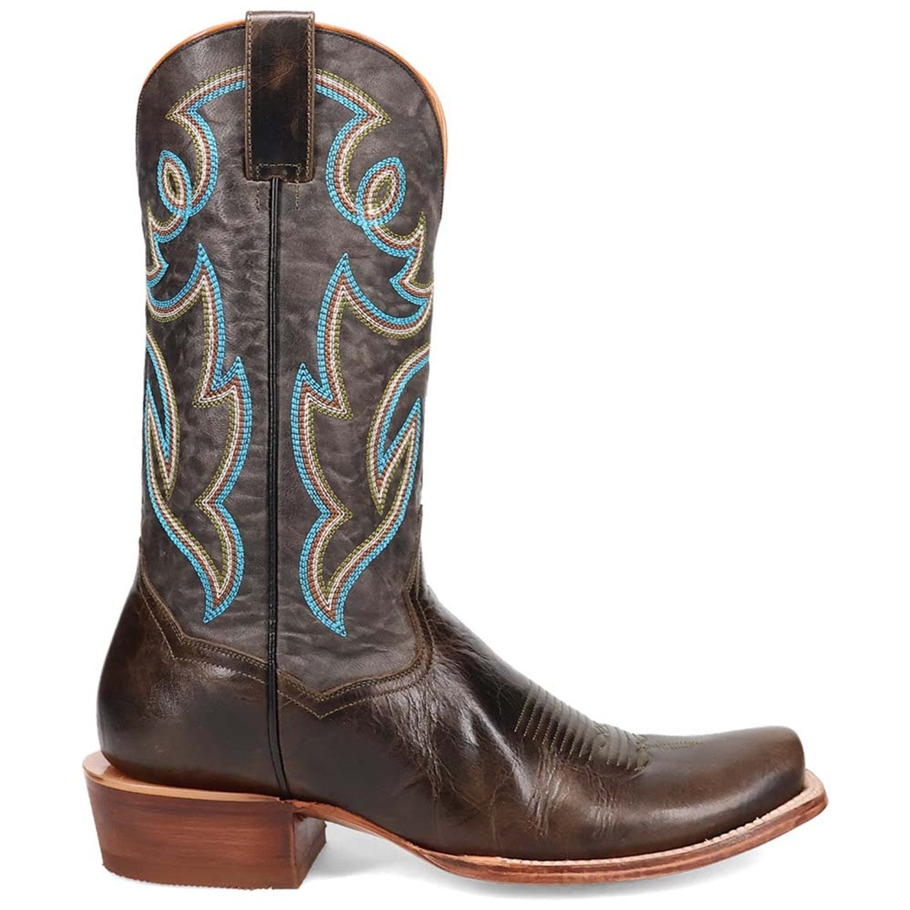 Dan Post Men's Freeman Brown/Gray Leather Western Boots - 8D