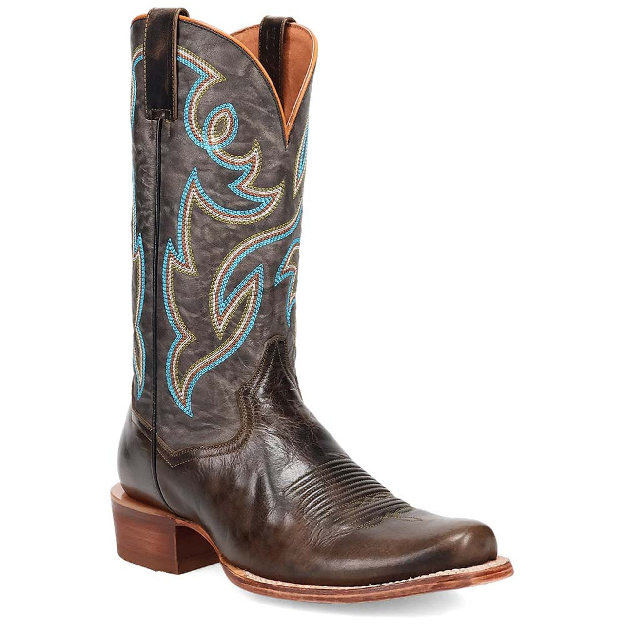 Dan Post Men's Freeman Brown/Gray Leather Western Boots - 8D