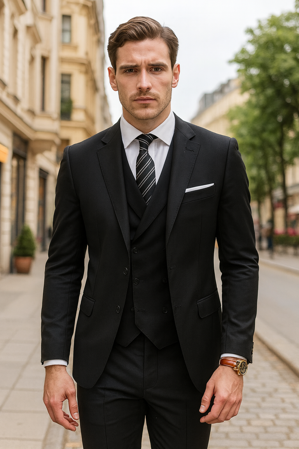 100 Percent Black Wool Suit - Mens Classic Wool Business Black Suits - New Arrival - 38 Short Jacket+32 Waist Adjustable 28to34)(Height: 5 4 to5 7 )(Neck 15-16.5)S-M)