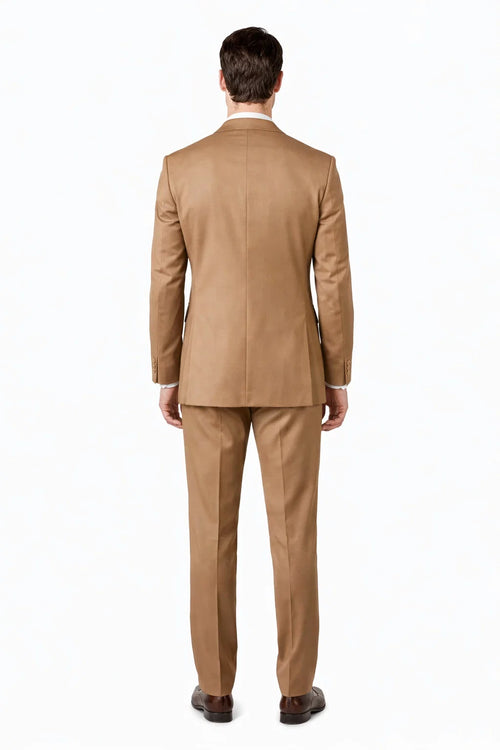 100 Percent Wool Fit Suit - Mens Wool Business Camel Suits