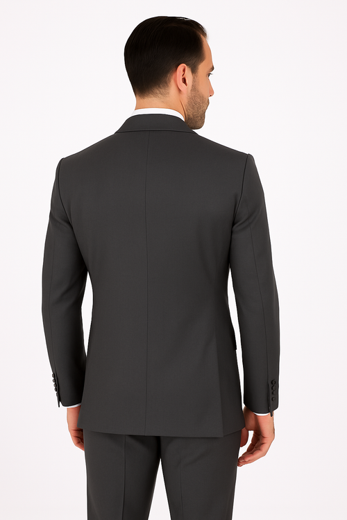 100 Percent Wool Fit Suit - Mens Wool Business EggplantSuits - New Arrival
