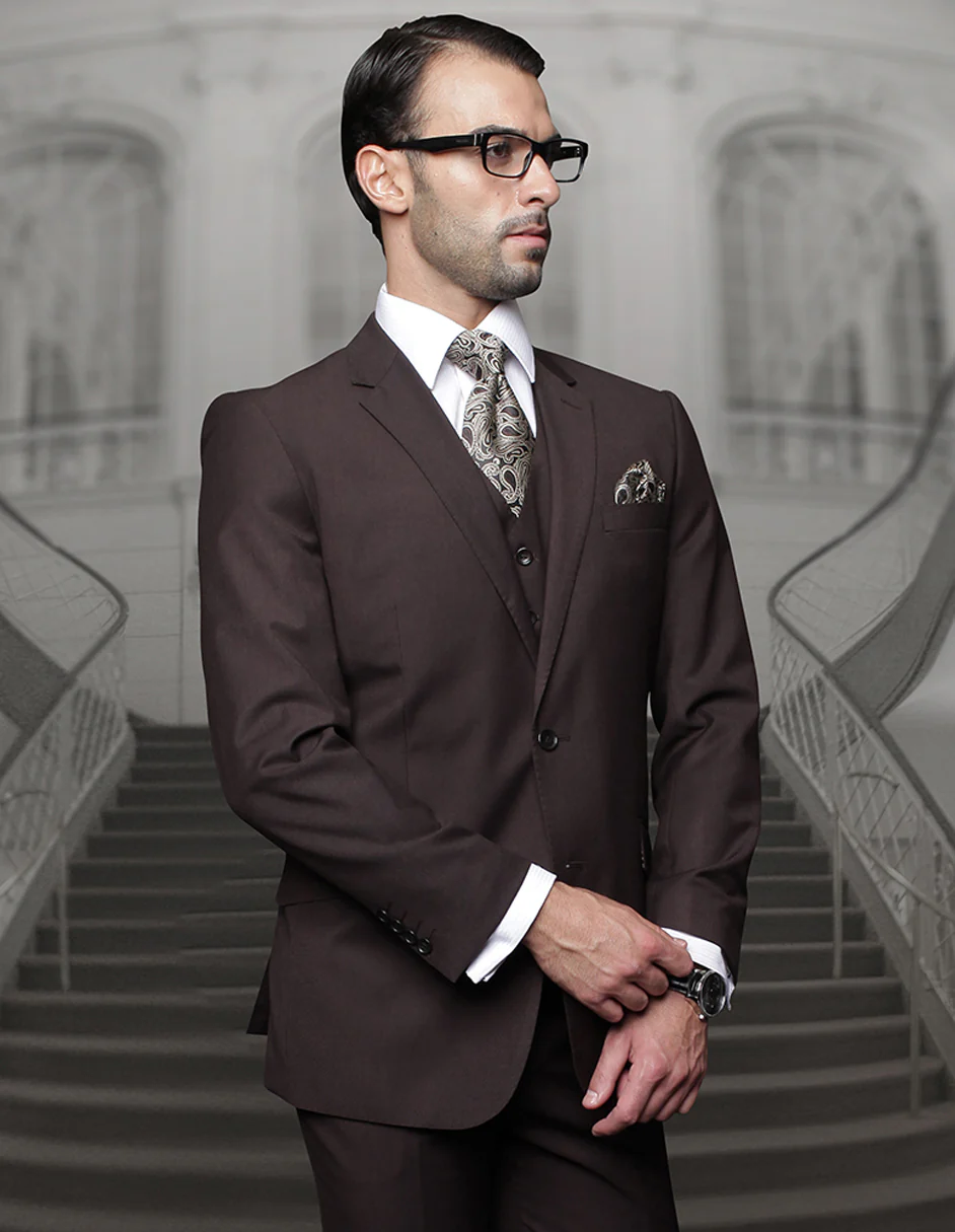 100 Percent Classic Fit Suit - Mens Big & Tall Brown Suits
