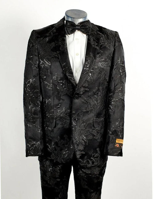 Floral Suits - Paisley Suit - Fashion Suits - Wedding Suit Black And White