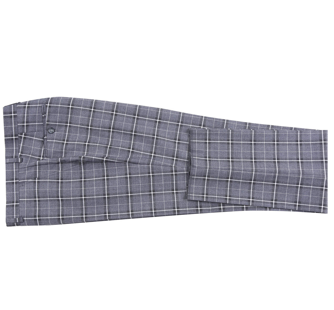 293-14 Men's Classic Fit Single Breasted Grey & White Check Suits - 38Lx32W