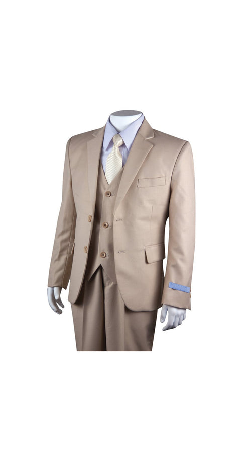 Boys' Tan Slim Fit 2-Piece Suit