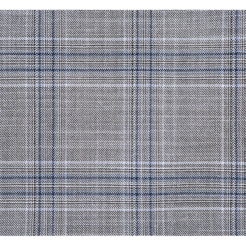 "Classic Fit Men's Two-Button Suit in Light Grey Plaid"