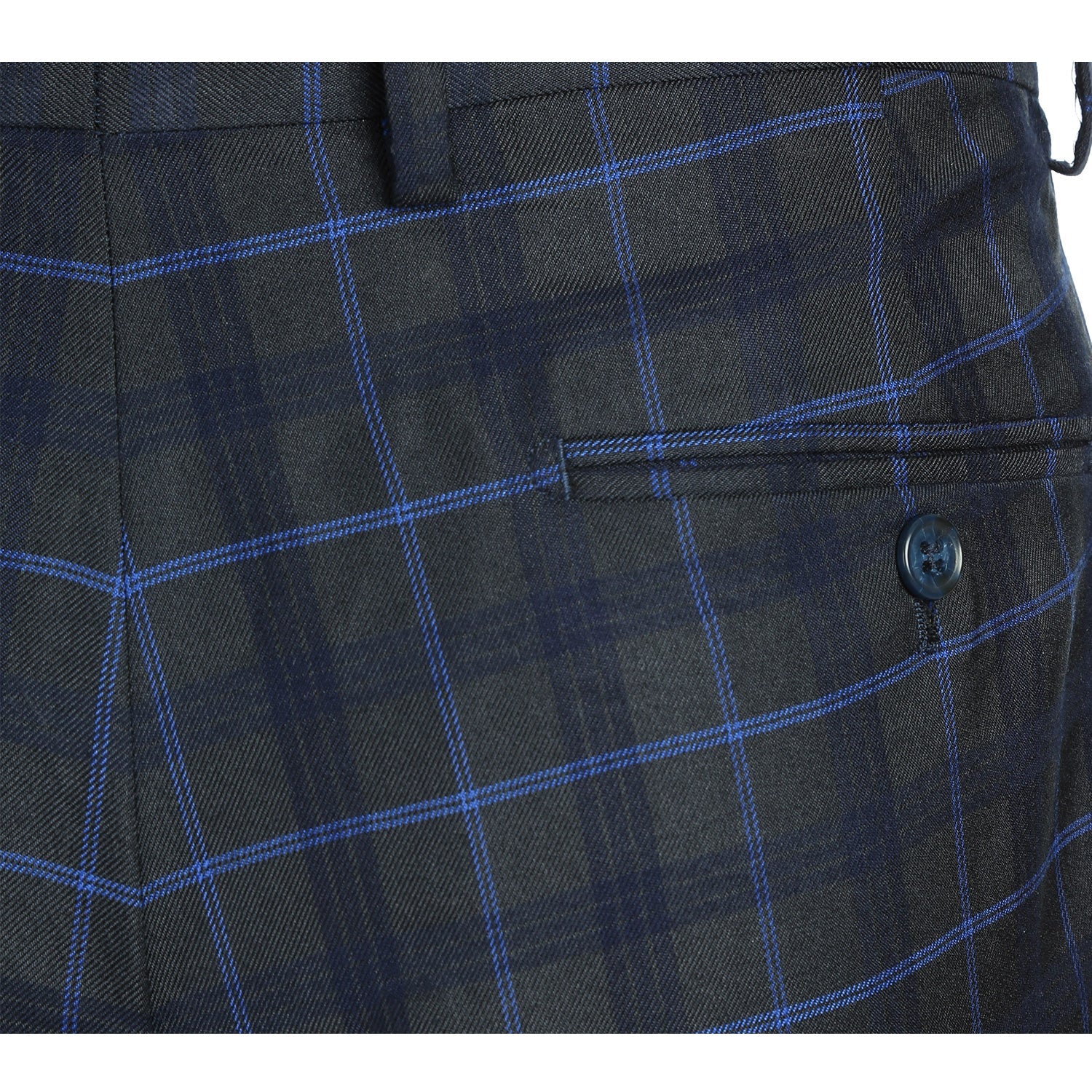 293-27 Men's Classic Fit Checked Suits - 38Lx32W