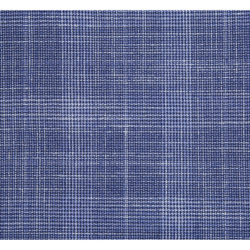"Light Blue Slim Fit Men's Suit - Two Button, Summer Plaid Windowpane"