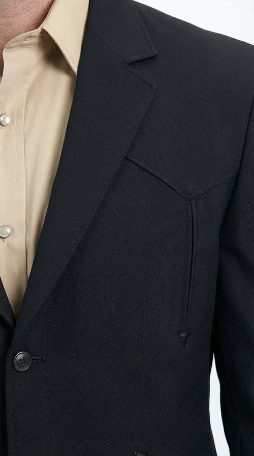 Mens Black Western Blazer Set β Cowboy Style Formal Jacket and Pants Outfit Country Western Suit