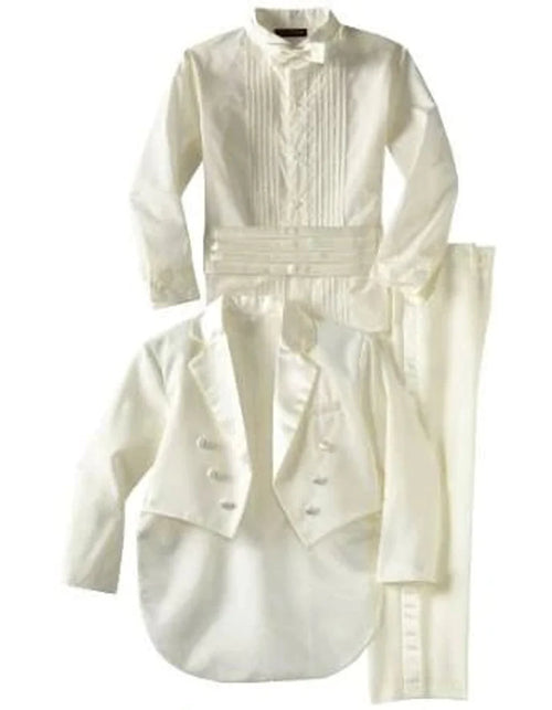 "Boys Formal Tail Tuxedo Suit in Ivory with Shirt"