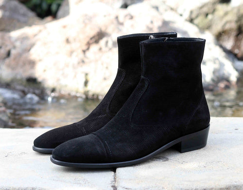 Corrente 1547 Suede Slip-On Boot - Black - Black - Size 13