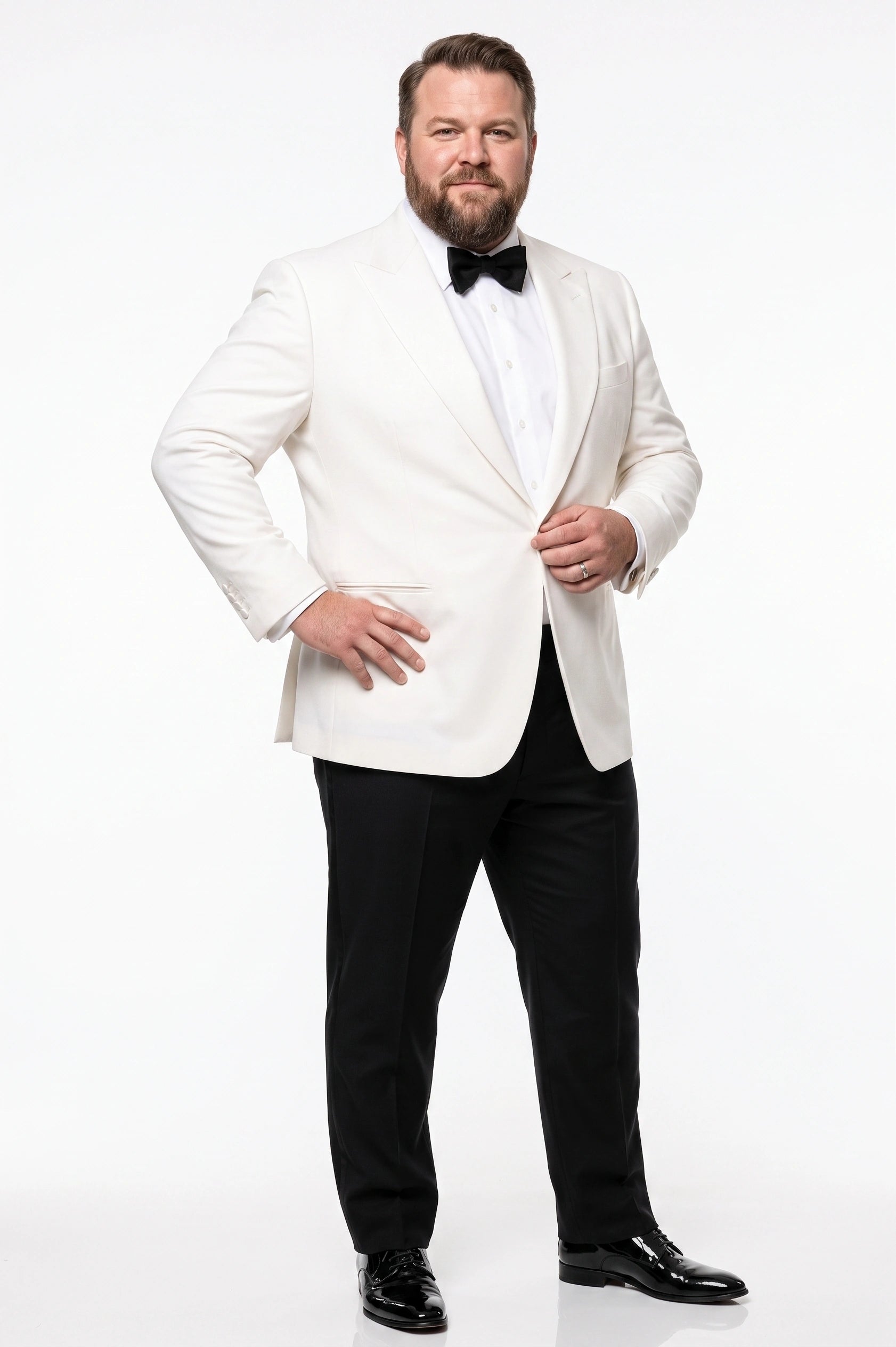 Men’s Pure White Dinner Jacket Blazer – James Bond Style Formal Tuxedo Blazer for Wedding, Black Tie & Evening Wear