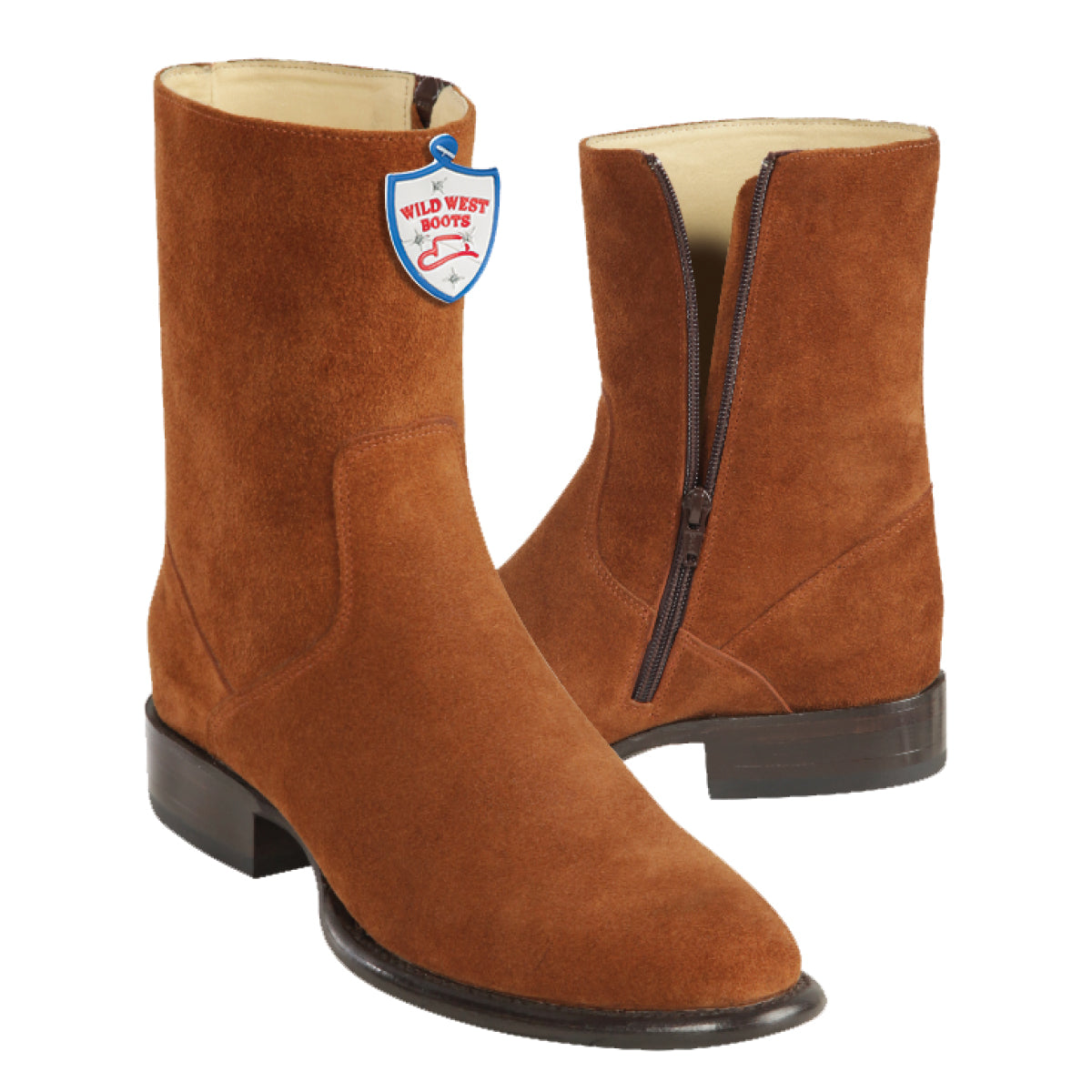 Nobuck Roper Boots - Cognac