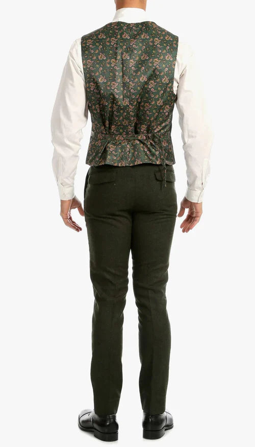 1920's Men's Clothing - Tweed Suit - Herringbone 1920s Mens Suit - Vintage Hunter Green Tweed Suit - 38 Short Jacket+32 Waist Adjustable 28to34)(Height: 5 4 to5 7 )(Neck 15-16.5)S-M)