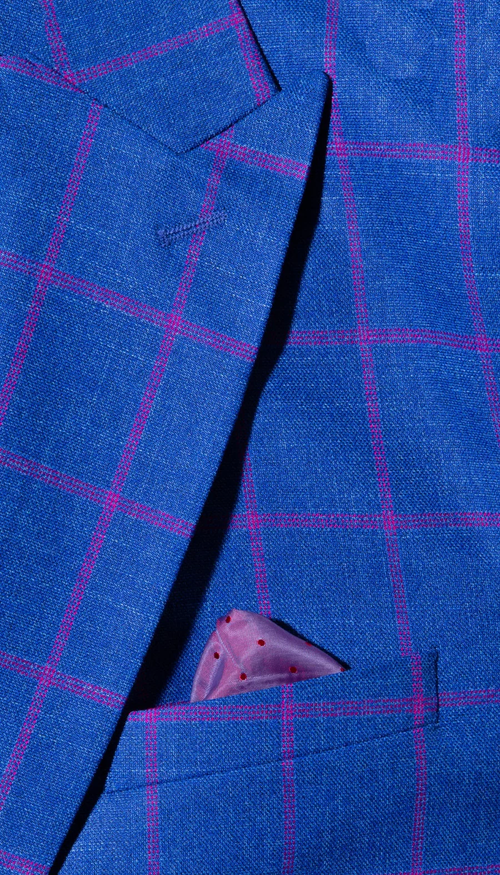 Mens Slim Fit Plaid Suit in Blue β Elegant 3 Piece Formal Set