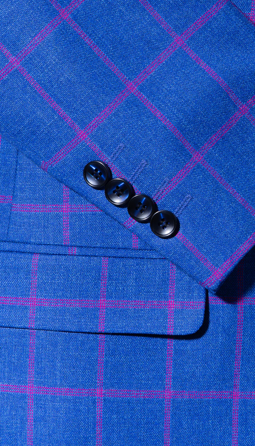 Mens Slim Fit Plaid Suit in Blue β Elegant 3 Piece Formal Set