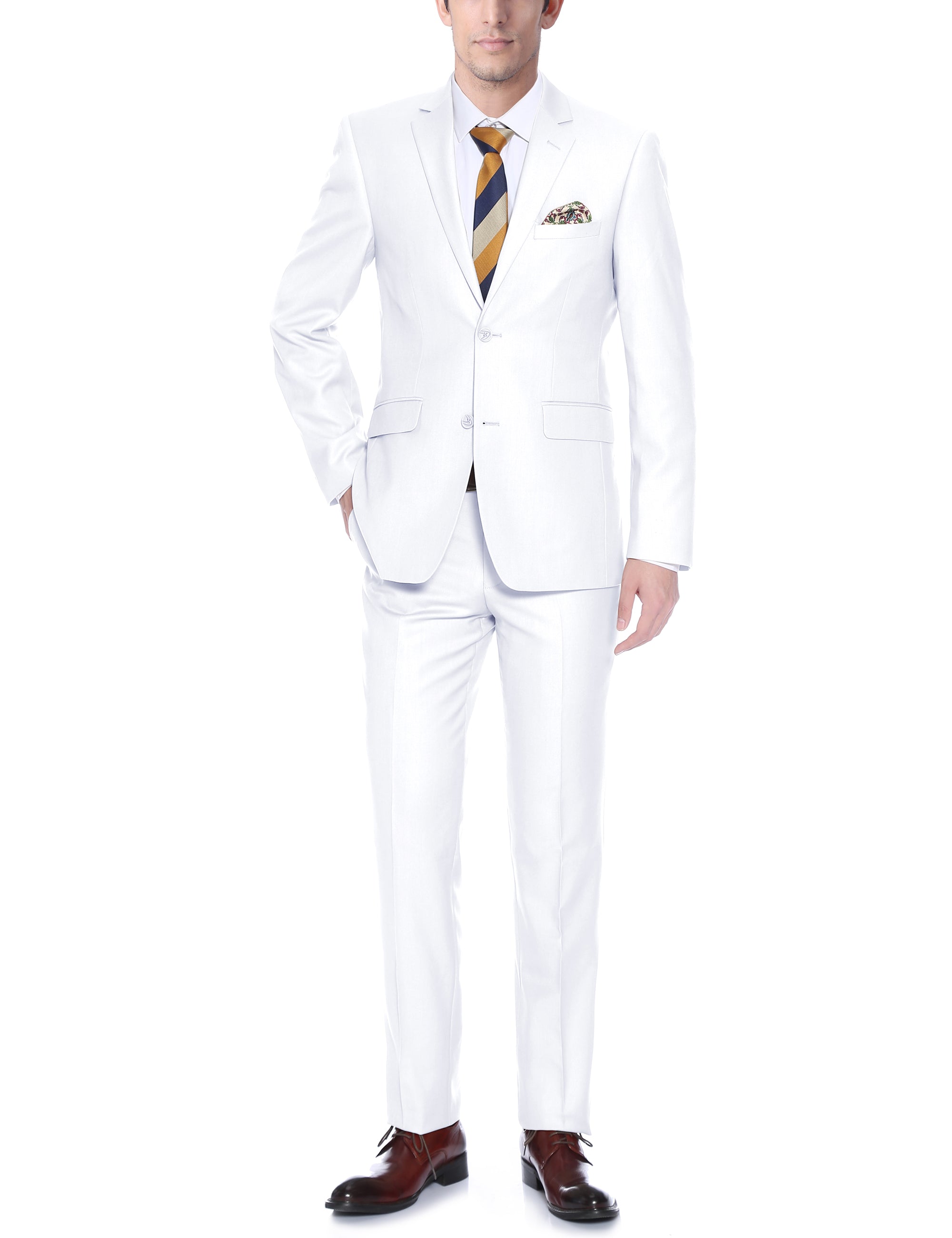 201-6 Men's 2-Piece Single Breasted Notch Lapel Suit - 36Sx30W