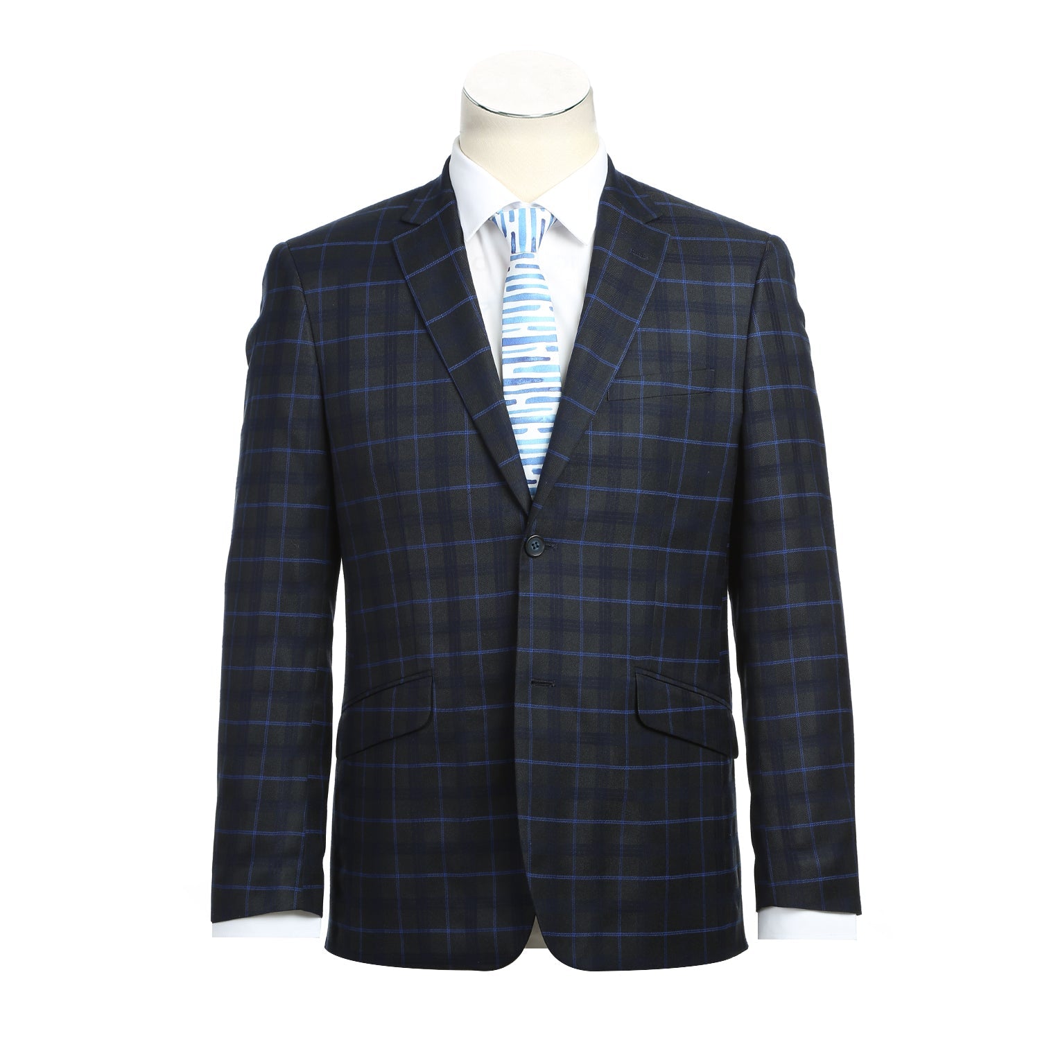 293-27 Men's Classic Fit Checked Suits - 38Lx32W