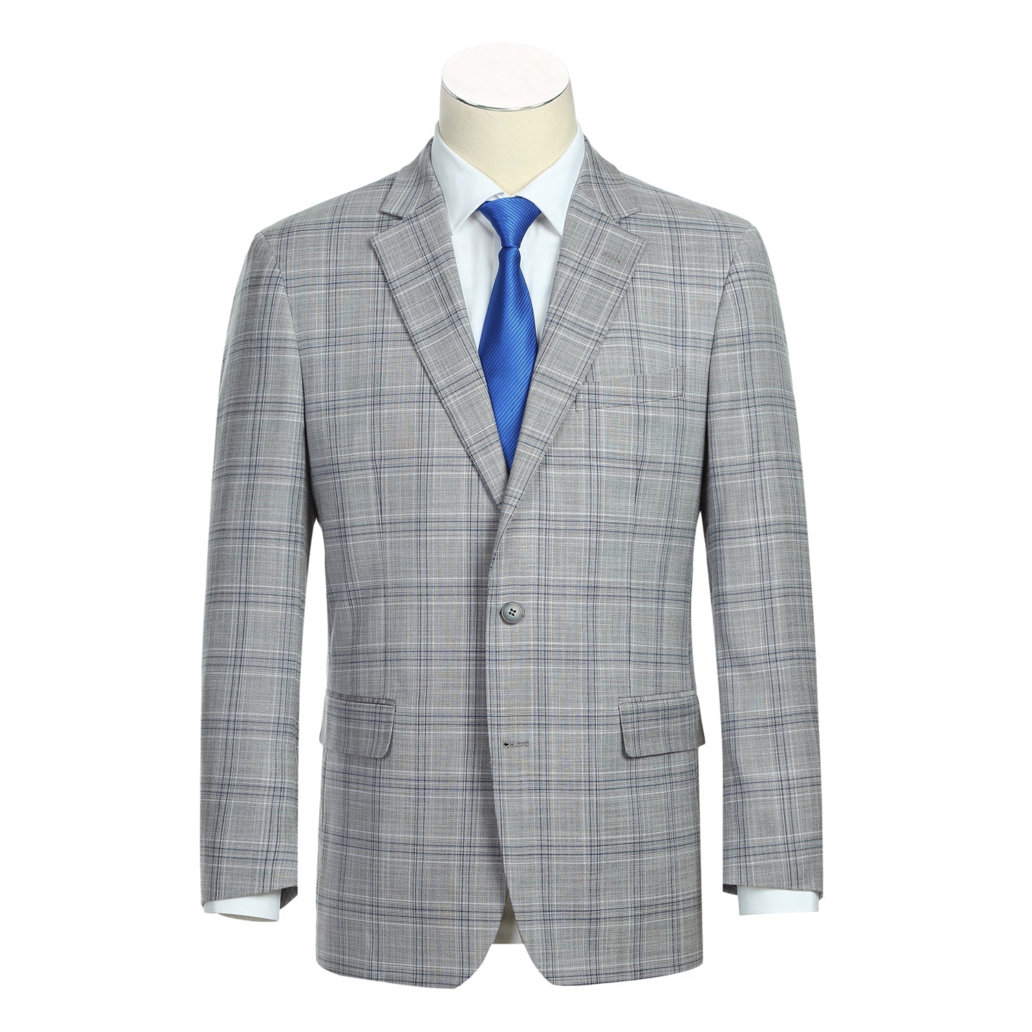 293-23 Men's Classic Fit Checked Suits - 38Lx32W