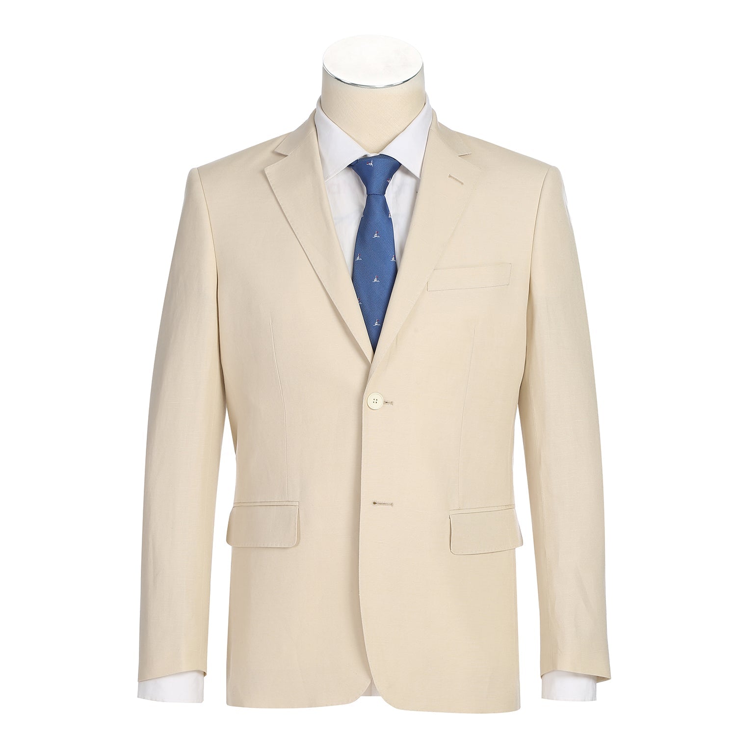 611-3 Men's New Slim Fit Checked Linen Suits - 38Lx32W