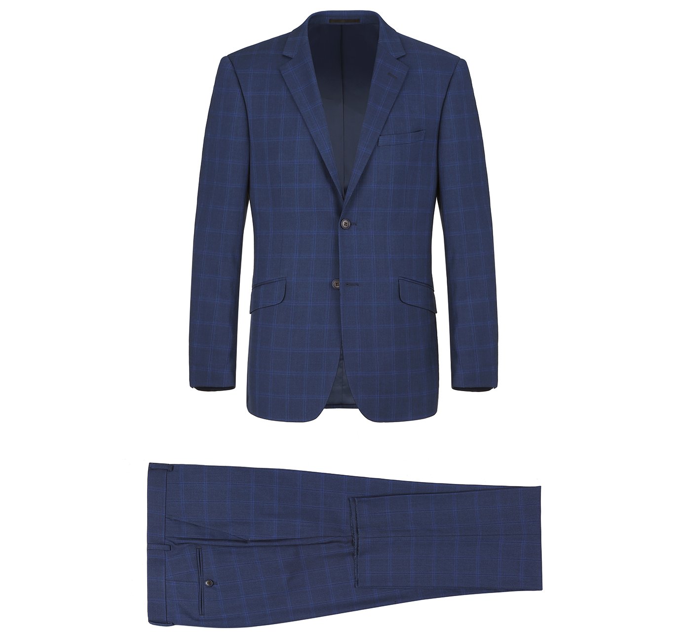 292-6 Men's Slim Fit 2-Piece Single Breasted Check Dress Suit - 36Sx30W