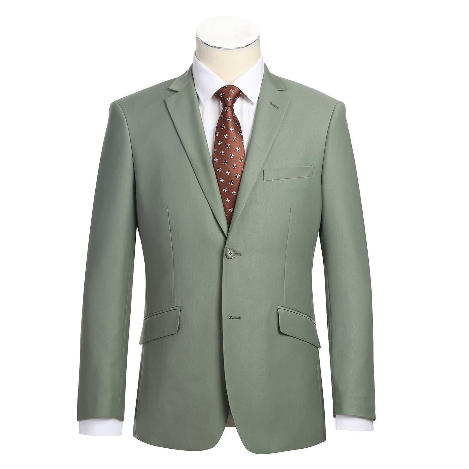 201-12 Men's 2-Piece Slim Fit Single Breasted Notch Lapel Suit - 38Lx32W