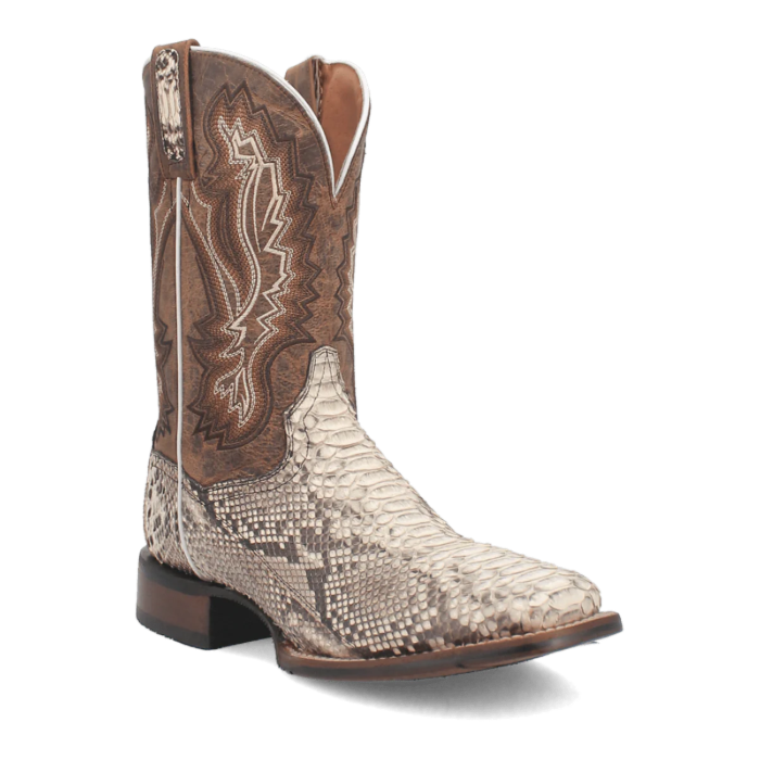 Dan Post Men's Brutus Python Snakeskin Square Toe Boots - Natural - 7D