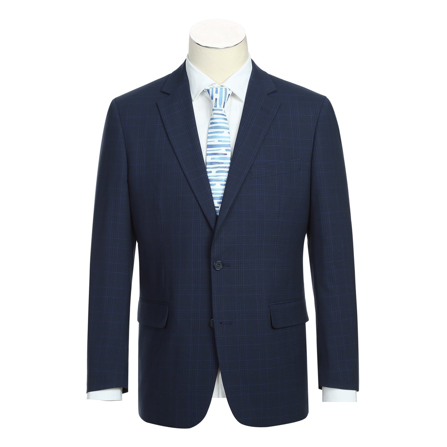 293-26 Men's Classic Fit Checked Suits - 38Lx32W