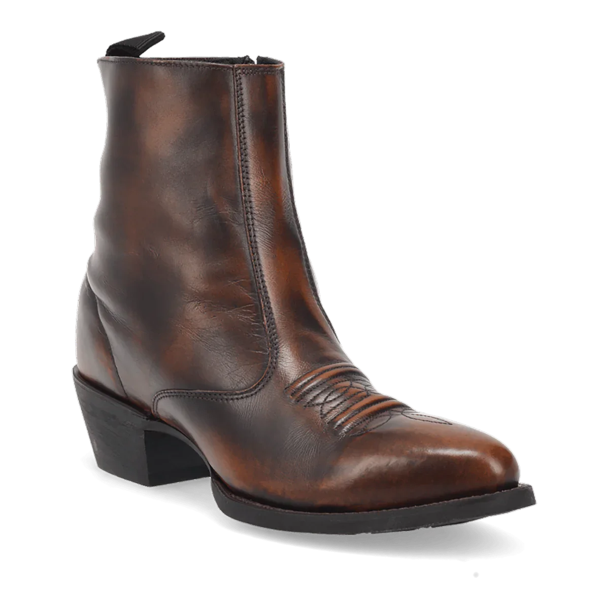Laredo Men's Fletcher Leather Round Toe Boots with Zipper - Tan - 7D