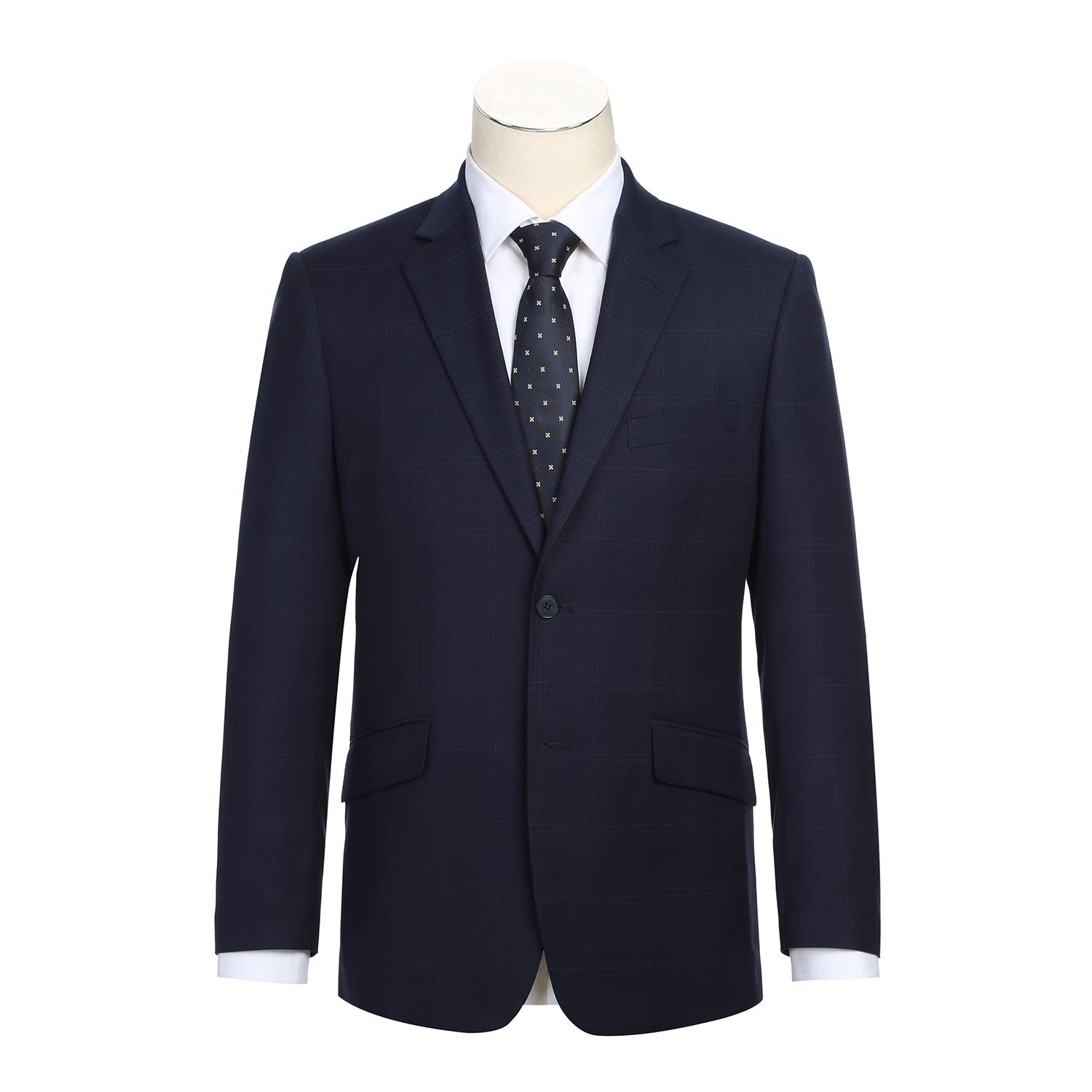 293-29 Men's Slim Fit Checked Suits - 38Lx32W