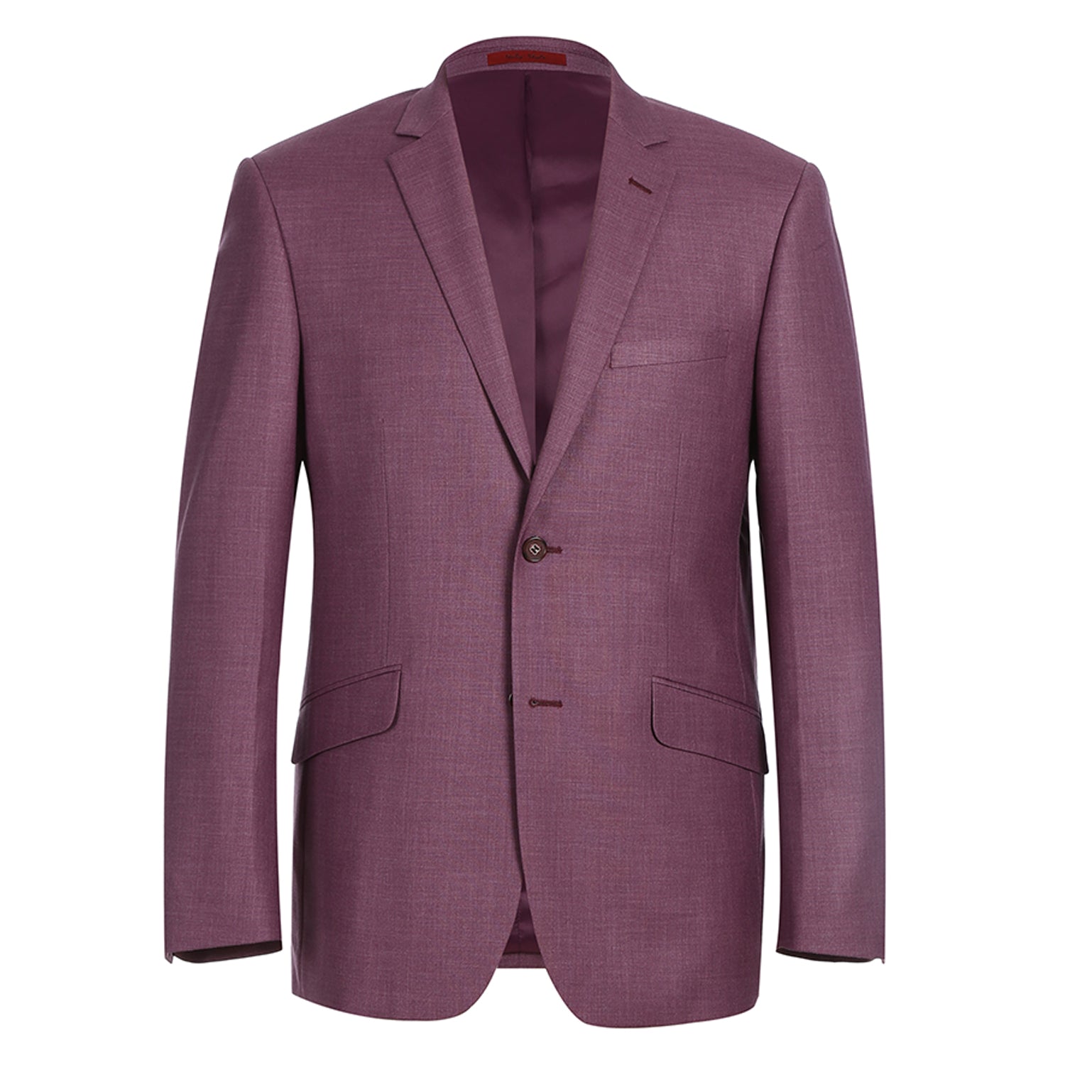 293-16 Men's Slim Fit Notch Lapels Berry Solid Suits - 38Lx32W