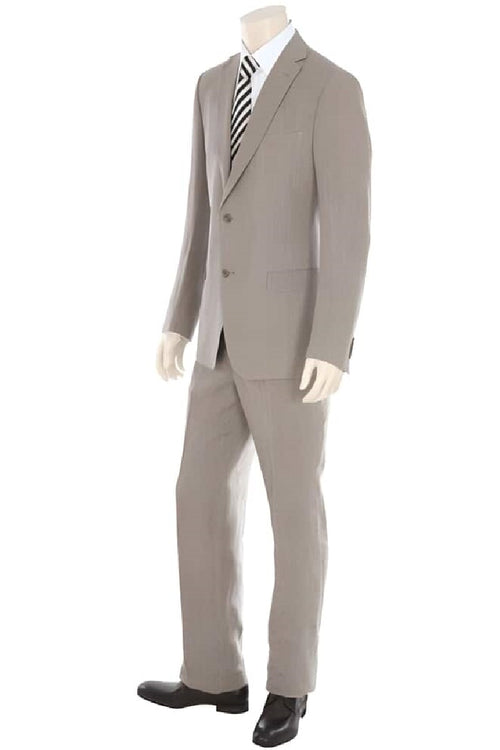 Mens Big and Tall Linen Suits - Dark Tan Summer Fabric Suit